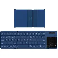 NILLKIN Cube Pocket Keyboard - Opvouwbaar Bluetooth Toetsenbord - Touchpad & Numeriek Toetsenblok - 64 Toetsen - Tri-Fold - iOS/Android/macOS/Windows - Licht & Compact - Blauw