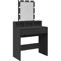vidaXL Kaptafel met LED 80x41x144,5 cm zwart
