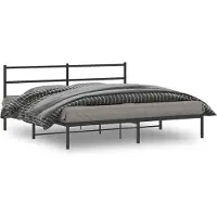 vidaXL Bedframe met hoofdbord metaal zwart 193x203 cm