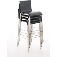 CLP barkruk Avola, leder, plat model E78, roestvrijstalen frame | Kleur: grijs