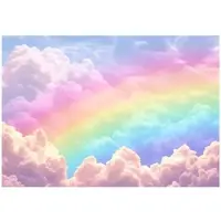 WALLARENA - Fotobehang - 150x105 cm - fotobehang voor kinderen met een regenboog en wolken voor de kinderkamer van vliesbehang