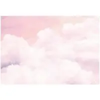WALLARENA - Fotobehang - 200x140 cm - fototapete voor meisjes met roze wolken en een blauwe lucht