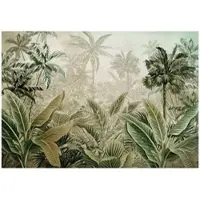 WALLARENA - Fotobehang - 200x140 cm - Dschungel, tropisch, bladeren, voor woonkamer en slaapkamer
