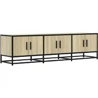 vidaXL Tv-meubel 150x35x41 cm bewerkt hout metaal sonoma eikenkleurig