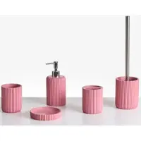 Beliani CAMANA - Badkameraccessoireset - Roze - Polyresin