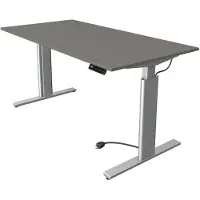 Kerkmann Büromöbelfabrik Move 3 Tube Zit-sta-bureau Rechthoekig Grafiet T-Voet 1.600 (B) x 800 (D) x 1.200 (H) mm