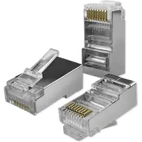 Qoltec RJ45 doorgaande connector | CAT6 | FTP | Doorgaand | Vergulde contacten | 100 stuks