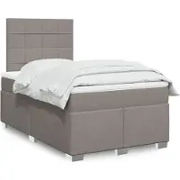 vidaXL Boxspring met matras stof taupe 120x190 cm