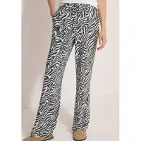 Cecil Dames Straight Leg broek met zebraprint - Groen - M
