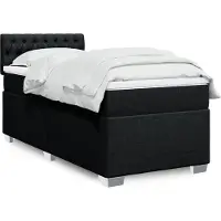 vidaXL Boxspring met matras stof zwart 90x190 cm