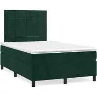 vidaXL Boxspring met matras fluweel donkergroen 120x190 cm