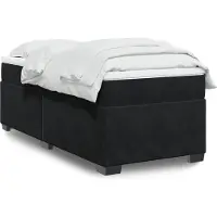vidaXL Boxspring met matras fluweel zwart 100x200 cm