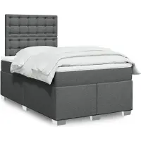 vidaXL Boxspring met matras stof donkergrijs 120x200 cm