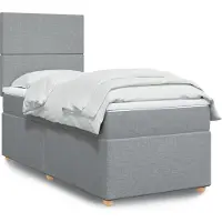 vidaXL Boxspring met matras stof lichtgrijs 80x200 cm