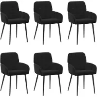 vidaXL Eetstoelen 6 st fluweel Zwart 56.5 x 50 x 85 cm