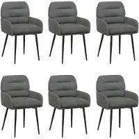 vidaXL Eetstoelen 6 st fluweel Donkergrijs 59 x 59,5 x 90 cm