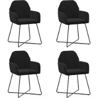 vidaXL Eetstoelen 4 st fluweel Zwart 55 x 50 x 84 cm