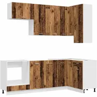 vidaXL Keukenelement LYON, 8 stuks, gerecycled hout en houtvezel