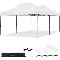 Vonroc Partytent - 6x4.5 m - Premium easy-up Partytent | set incl. 2x Tent en 1x koppelsysteem – Wit