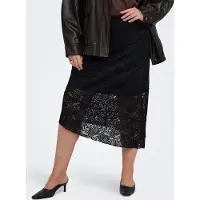 ONLY Carmakoma Carcalliope Midi-rok Dames Zwart M-46/48