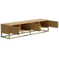 OKWISH Tv Meubel - Houtnerf Design - Woonkamer Tv Kast Met 4 Deuren En Soft Close - MDF Houtkleur - 180x40x40 cm
