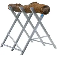 Baumarktplus TRUTZHOLM Zaagbok Inklapbare Houtzaagbok 150kg - 82x80x77cm Verzinkt Staal - Heavy Duty Kettingzaagframe voor Boomstammen