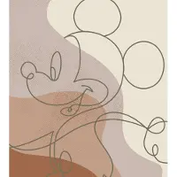 Overig Fotobehang Mickey Line Drawing - Bruin - 2,80m X 184cm