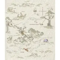 Komar Fotobehang Winnie The Pooh Map - Bruin - 2,40m X 200cm