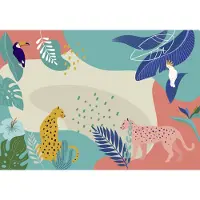 Overig Fotobehang Jungle Rendezvous - Meerkleurig - 2,80m X 400cm