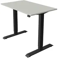 Kerkmann Büromöbelfabrik Move 1 Zit-sta-bureau Rechthoekig Lichtgrijs T-Voet 1.200 (B) x 800 (D) x 1.230 (H) mm Melamine, staal
