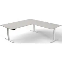 Kerkmann Move 3 Zit-sta-bureau Vrije vorm Lichtgrijs T-Voet 2,000 (B) x 1,000 (D) x 720 (H) mm Hout