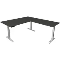 Kerkmann Move4 Elektrisch hoogteverstelbaar Zit-sta-bureau Antraciet T-voet 2000 (B) x 2.200 (D) x 1290 (H) mm Hout, Metaal