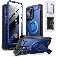 Supcase Unicorn Beetle Mag Pro - Hoesje Geschikt voor Samsung Galaxy S26 Ultra - Compatibel met MagSafe / Qi2 - Full Protect met Ingebouwde Screenprotector - Kickstand - Blauw