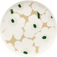 Marimekko Unikko bord Ø25 cm White-beige-light sand-dark green