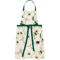 Marimekko Pieni Unikko schort Sand-white-hay-emerald
