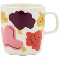 Marimekko Kukasta Kukkaan mok White-pink-terracotta-plum, 40 cl