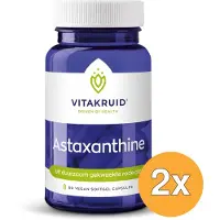 Vitakruid 2x Astaxanthine Astapure 4mg Duurzaam Gekweekte Alg (60 vega capsules)