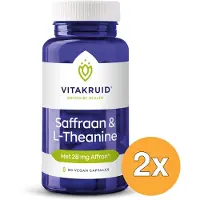 Vitakruid 2x Saffraan 28 mg (Affron) & L-Theanine Groene Thee (90 vega capsules)