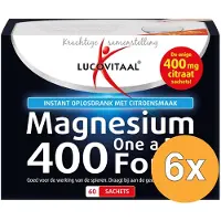 Lucovitaal 6x Magnesium Citraat Poeder 400mg (60 zakjes)