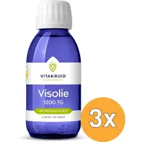 Vitakruid 3x Visolie 1200 Vloeibaar Triglyceriden met A, D & E (125 ml)
