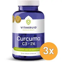 Vitakruid 3x Curcuma C3-2X (95% Curcuminoïden) met Bioperine 120 (120 vega capsules)