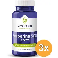 Vitakruid 3x Berberine 500 Rebersa 97-102% Berberine Zouten (60 vega capsules)