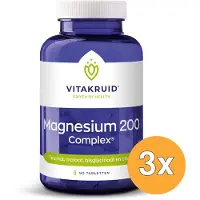 Vitakruid 3x Magnesium 200 Complex Tauraat Malaat Bisglycinaat (90 tabletten)