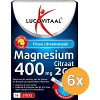 Lucovitaal 6x Magnesium 400mg 2Go (14 zakjes)