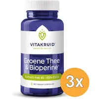 Vitakruid 3x Groene Thee & Bioperine >50% EGCG >80% Catechines (60 vega capsules)