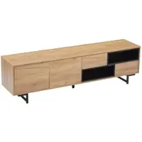 OKWISH Tv Meubel 173 X 38 X 48 Cm - Veel Opbergruimte Met Deuren, Open Vakken En Lades - Voor Woonkamer - Spaanplaat - Hout