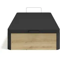 Vente-unique Bedbodems met opbergruimte 90 x 190 cm - Licht natuurlijk en zwart - NAMOSI van YSMÉE