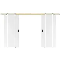 Vente-unique Dubbele schuifdeur met klamplaagsysteem - 2 x H205 x L83 cm - Mdf + Pvc - Wit - VARIN II