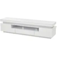 OKWISH Tv Meubel - Hoogglans Met Ledverlichting - Voor Woonkamer - Wit Spaanplaat - 175×38×45 Cm