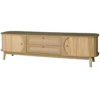 OKWISH TV meubel - TV Kast met Rattan Front en Houten Constructie - Voor Woonkamer - 170x39,5x46 cm - MDF - Naturel